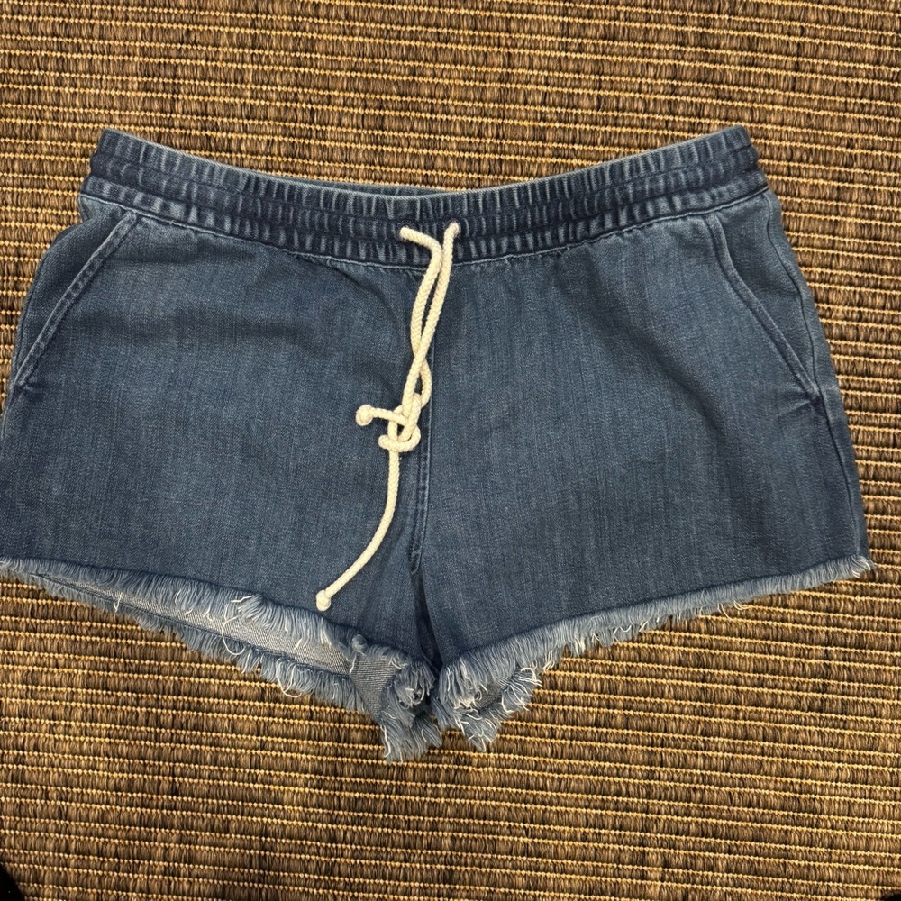 Aerie Blue Jean Shorts with Raw Hem